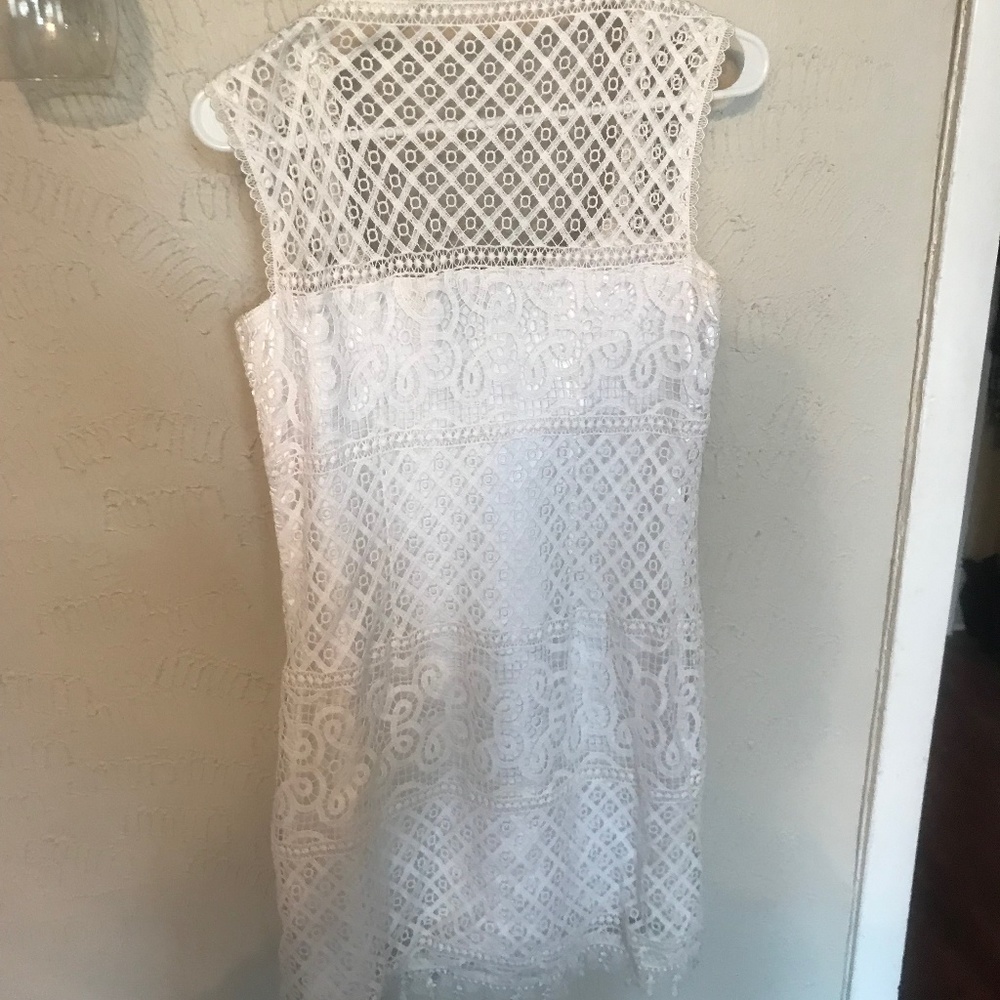Laundry by Shelli Segal; White Lace Dress